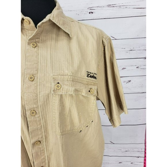 Dickies Tan Beige Size Large Men's Short‎ Sleeve Button Up Work Shirt - Picture 3 of 8